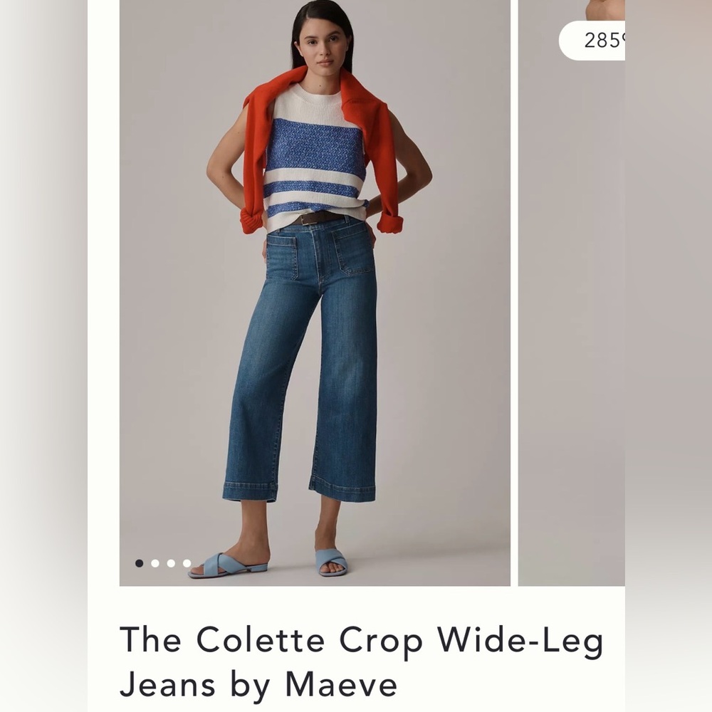 Maeve Cropped Colette Blue Wide-Leg Jeans